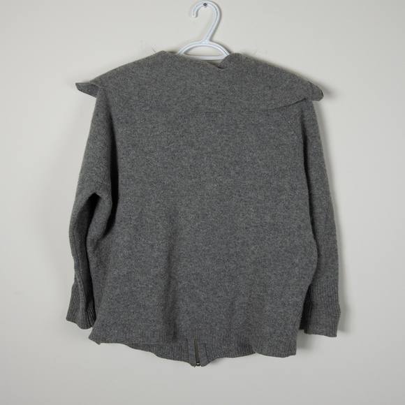 Eileen Fisher Gray Wool Moto Zip Up Jacket Pockets S - Picture 2 of 2